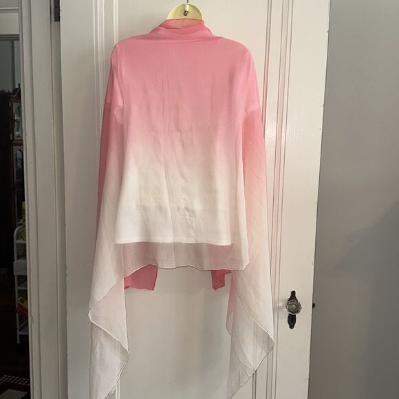 Vintage pink to cream hombre very large chiffon shawl/wrap - Picture 4 of 6